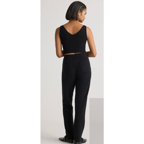 Quince Women's Mongolian Cashmere Straight Leg Pant in Black Size XL #83 - Picture 3 of 5